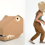 kartonowa maska dinozaur t-rex koko cardboards